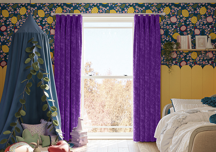 Caen Chenille, Purple - Made to Measure Curtains - Image 3